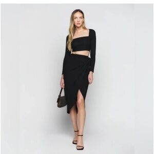 Reformation black skirt set